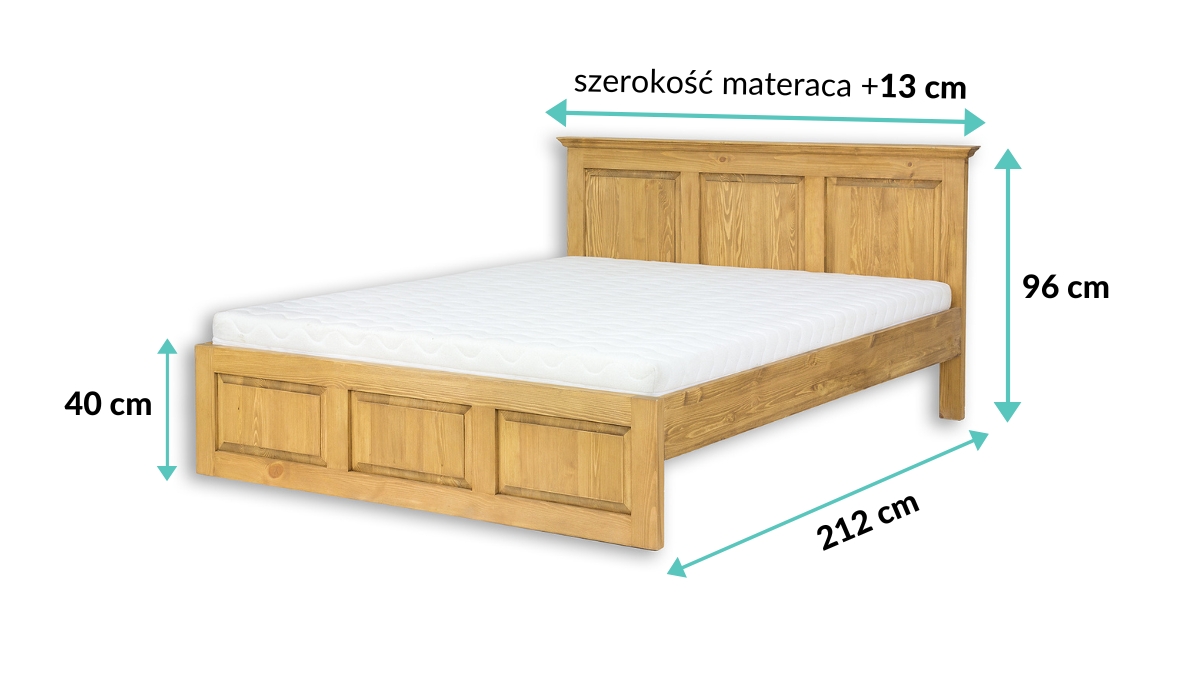 wymiary łóżka sosnowego LK702